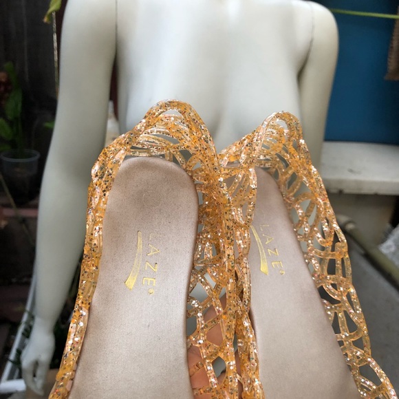 Glaze Jelly Ballet Flat Peach Slip On Pink Flats 6 - Picture 7 of 8